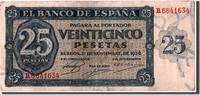Spanien 25 Pesetas Geldschein, 1936-11-21, SS+ -