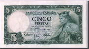 Spanien 5 Pesetas Geldschein, 1954-07-22, UNZ -