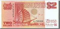 Singapur 2 Dollars Geldschein, UNZ -