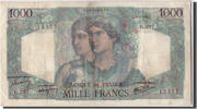 Frankreich 1000 Francs Geldschein, 1 000 F 1945-1950 ''Minerve et Hercule'' -