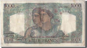 Frankreich 1000 Francs Geldschein, 1 000 F 1945-1950 ''Minerve et Hercule'' -