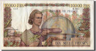 Frankreich 10,000 Francs Geldschein, 10 000 F 1945-1956 ''Génie Français'' -