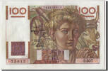 Frankreich 100 Francs Geldschein, 100 F 1945-1954 ''Jeune Paysan'' -