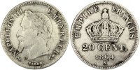 Frankreich 20 Centimes Münze, Napoleon III, Napoléon III, Bordeaux -