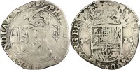 Spanische Niederlande Escalin Münze, BRABANT, Antwerpen, S+, Silber -