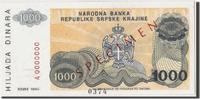 Kroatien 1000 Dinara Geldschein, Undated, KM:R30s, UNZ -