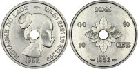 Lao 10 Cents 1952 (a) Münze, Sisavang Vong, UNZ, Aluminium, Lecompte:2