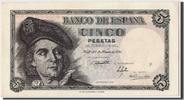 Spanien 5 Pesetas Geldschein, 1948-03-05, KM:136a, UNZ- -