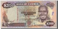 Sambia 500 Kwacha Geldschein, Undated (1991), Undated, KM:35a, UNZ -
