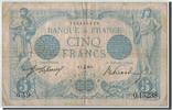 Frankreich 5 Francs Geldschein, 5 F 1912-1917 ''Bleu'', 1916-12-02, S+ -