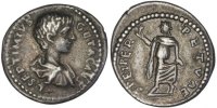 Denarius Münze, Geta, Laodicea, SS, Silber -