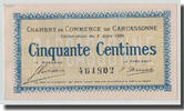 Frankreich 50 Centimes Carcassonne, UNZ-, Pirot:38-15 -