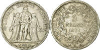 Frankreich 5 Francs Hercule, Paris, Silber, SS, Gadoury:745 -
