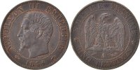 Frankreich 5 Centimes Münze, Napoleon III, Napoléon III, Paris, UNZ -