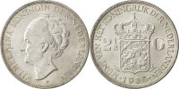 Niederlande 2-1/2 Gulden Münze, Wilhelmina I, VZ, Silber, KM:165 -