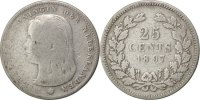Niederlande 25 Cents Münze, Wilhelmina I, SGE+, Silber, KM:115 -