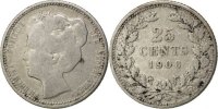 Niederlande 25 Cents Wilhelmina I, Silber, S, KM:120.2 -