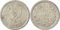 Niederlande 10 Cents Münze, Wilhelmina I, VZ, Silber, KM:145 -