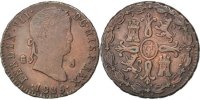 Spanien 8 Maravedis Münze, Ferdinand VII, Segovia, SS, Kupfer, KM:486.1 -