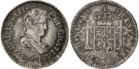 Guatemala 1/2 Réal Münze, Ferdinand VII, Nueva Guatemala, Nueva -