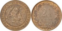 Niederlande 2-1/2 Cent Münze, William III, UNZ, Bronze, KM:108.1 -