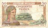 Frankreich 50 Francs Cérès, Q.2646, S, Fayette:17.14, KM:81 -