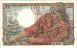 Frankreich 20 Francs Pêcheur, F.175, VZ, Fayette:13.12, KM:100c -
