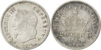 Frankreich 20 Centimes Münze, Napoleon III, Napoléon III, Strasbourg -