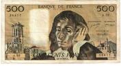 Frankreich 500 Francs Pascal, A.33, S, Fayette:71.10, KM:156b -