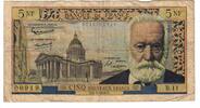 Frankreich 5 Nouveaux Francs Victor Hugo, B.11, S+, Fayette:56.02 -