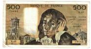 Frankreich 500 Francs Pascal, E.43, S+, Fayette:71.11, KM:156b -