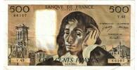 Frankreich 500 Francs Pascal, V.43, SS, Fayette:71.11, KM:156b -