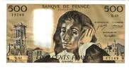 Frankreich 500 Francs Pascal, Q.43, S+, Fayette:71.11, KM:156b -