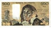 Frankreich 500 Francs Pascal, P.47, SS, Fayette:71.12, KM:156c -