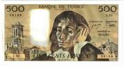 Frankreich 500 Francs Pascal, S.50, SS+, Fayette:71.13, KM:156c -