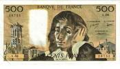 Frankreich 500 Francs Pascal, V.66, SS, Fayette:71.15, KM:156d -