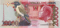 Saint Thomas and Prince 20,000 Dobras Geldschein, 1996-10-22, KM:67a -