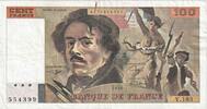 Frankreich 100 Francs Delacroix, V.183, SS, Fayette:69bis.3b2, KM:154e -