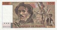 Frankreich 100 Francs Delacroix, L.213, VZ, Fayette:69bis.05, KM:154g -