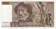 Frankreich 100 Francs Delacroix, G.265, VZ, Fayette:69ter.1a, KM:154h -