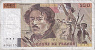 Frankreich 100 Francs Delacroix, H.178, SS, Fayette:69bis.2c, KM:154e -