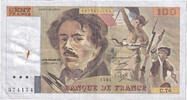 Frankreich 100 Francs Delacroix, C.76, SS, Fayette:69.08a, KM:154b -