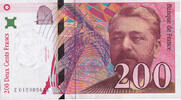 Frankreich 200 Francs Eiffel, E.015, VZ, Fayette:75.2, KM:159a -