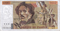 Frankreich 100 Francs Delacroix, Q.9, SS+, Fayette:69.01h, KM:154a -