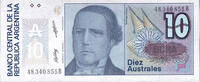 Argentinien 10 Australes Geldschein, KM:325b, UNZ -