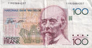 Belgien 100 Francs Geldschein, KM:142a, SS -