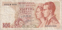 Belgien 50 Francs Geldschein, 1966-05-16, KM:139, SGE -