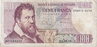 Belgien 100 Francs Geldschein, 1972-05-04, KM:134b, S -