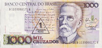 Brasilien 1 Cruzado Novo on 1000 Cruzados Geldschein, Undated (1989), KM:216b -