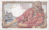 Frankreich 20 Francs Pêcheur, W.8, SS, Fayette:13.01, KM:100a -